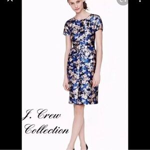 J Crew Collection silk wool night garden print dress with pockets sz 10
